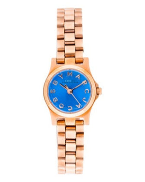 Buy Shop Marc Jacobs Henry Dinky Blue Dial Rose Gold Steel Strap Watch for Women - MBM3204 USA Online