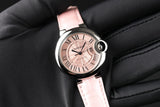 Buy Shop Cartier Ballon Blue De Cartier Pink Dial Pink Leather Strap Watch for Women - WSBB0031 USA Online