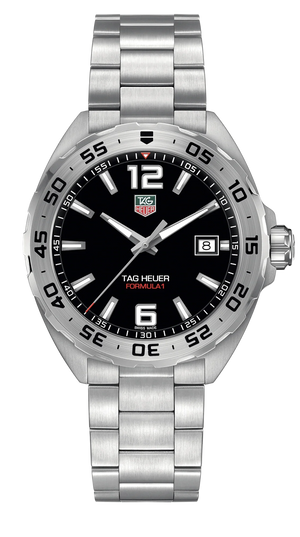 Buy Shop Tag Heuer Formula 1 Black Dial Silver Steel Strap Watch for Men - WAZ1112.BA0875 USA Online