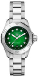 Buy Shop Tag Heuer Aquaracer Professional 200 Automatic Diamond Green Dial Silver Steel Strap Watch for Women - WBP2415.BA0622 USA Online