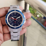 Buy Shop Fossil Grant Sport Chronograph Blue Dial Silver Steel Strap Watch for Men - FS5238 USA Online