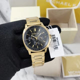 Buy Shop Michael Kors Sullivan Quartz Black Dial Gold Steel Strap Watch For Men - MK8969 USA Online