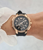 Buy Shop Michael Kors Sydney Pave Black Dial Black Silicone Strap Watch for Women - MK7245 USA Online