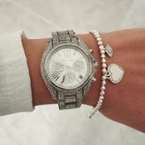 Buy Shop Michael Kors Mini Bradshaw Crystals Silver Dial Silver Steel Strap Watch For Women - MK6454 USA Online