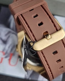 Buy Shop Guess Headline Chronograph Blue Dial Brown Silicone Strap Watch For Men - GW0571G5 USA Online