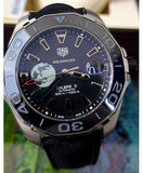 Buy Shop Tag Heuer Aquaracer Calibre 5 Moon Black Dial Black Nylon Strap Watch for Men - WAY201J.FC6370 USA Online