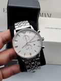 Buy Shop Emporio Armani Chonograph SIlver Dial Silver Steel Strap Watch For Men - AR1933 USA Online