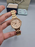 Buy Shop Fossil Jacqueline Rose Gold Dial Rose Gold Steel Strap Watch for Women - ES3632 USA Online