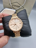 Buy Shop Fossil Jacqueline Rose Gold Dial Rose Gold Steel Strap Watch for Women - ES3632 USA Online