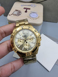 Buy Shop Fossil Garrett Chronograph Gold Dial Gold Steel Strap Watch for Men - FS5772 USA Online
