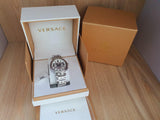 Versace Aion Chronograph Quartz White Dial Silver Steel Strap Watch for Men - VBR040017