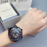 Buy Shop Emporio Armani Automatic Multifunction Black Dial Black Mesh Bracelet Watch For Men - AR60025 USA Online