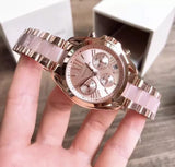 Buy Shop Michael Kors Bradshaw Rose Gold Dial Two Tone Steel Strap Watch for Women - MK6066 USA Online
