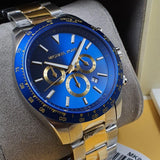 Buy Shop Michael Kors Layton Chronograph Blue Dial Two Tone Steel Strap Watch For Men - MK8825 USA Online