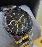 Buy Shop Michael Kors Layton Chronograph Black Dial Two Tone Steel Strap Watch For Men - MK8784 USA Online