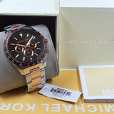 Buy Shop Michael Kors Layton Chronograph Black Dial Two Tone Steel Strap Watch For Men - MK8913 USA Online
