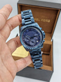 Buy Shop Michael Kors Brecken Chronograph Quartz Blue Dial Blue Steel Strap Watch For Men - MK6361 USA Online