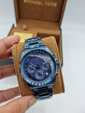 Buy Shop Michael Kors Brecken Chronograph Quartz Blue Dial Blue Steel Strap Watch For Men - MK6361 USA Online