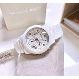 Buy Shop Michael Kors Runway White Ceramic Dial White Steel Strap Watch for Women - MK5161 USA Online