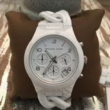 Buy Shop Michael Kors Ceramic White Dial White Steel Strap Watch for Women - MK5387 USA Online