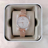 Buy Shop Emporio Armani Gianni T Bar Quartz Mother of Pearl Dial Rose Gold Steel Strap Watch For Women - AR11385 USA Online