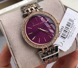 Buy Shop Michael Kors Darci Purple Dial Two Tone Steel Strap Watch for Women - MK3353 USA Online