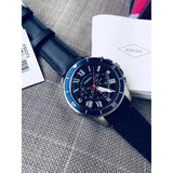 Buy Shop Fossil Grant Chronograph Blue Dial Blue Leather Strap Watch for Men - FS5373 USA Online