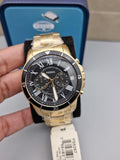 Buy Shop Fossil Inscription Automatic Black Dial Gold Steel Strap Watch for Men - FS5267 USA Online