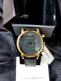 Buy Shop Emporio Armani Luigi Chronograph Black Dial Black Leather Watch For Men - AR1917 USA Online