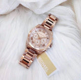Buy Shop Michael Kors Brecken Chronograph Quartz Rose Gold Dial Rose Gold Steel Strap Watch For Women - MK6367 USA Online
