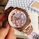 Buy Shop Michael Kors Brecken Chronograph Quartz Rose Gold Dial Rose Gold Steel Strap Watch For Women - MK6367 USA Online