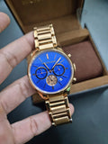Buy Shop Michael Kors Bradshaw Quartz Blue Dial Rose Gold Steel Strap Watch For Women - MK5951 USA Online