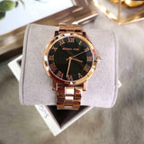 Buy Shop Michael Kors Noire Black Dial Rose Gold Steel Strap Watch for Women - MK3585 USA Online