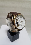 Buy Shop Fossil Flynn Twist Mechanical White Dial Brown Leather Strap Watch for Men - BQ2218 USA Online