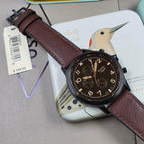 Buy Shop Fossil Retro Pilot Chronograph Brown Dial Brown Leather Strap Watch for Men - FS5833 USA Online