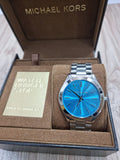 Buy Shop Michael Kors Runway Blue Dial Silver Steel Strap Watch for Women - MK3292 USA Online