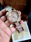Buy Shop Michael Kors Blair Chronograph Rose Gold Dial Two Tone Steel Strap Watch for Women - MK5943 USA Online
