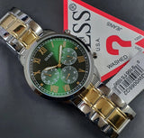 Buy Shop Guess Hendrix Green Dial Two Tone Steel Strap Watch For Men - GW0066G2 USA Online