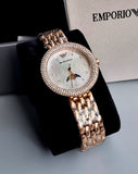 Emporio Armani Rosa Mother of Pearl Dial Rose Gold Steel Strap Watch For Women - AR11462