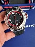 Buy Shop Tommy Hilfiger Drew Black Dial Black Rubber Strap Watch for Men - 1791064 USA Online