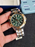 Buy Shop Fossil Garrett Chronograph Green Dial Two Tone Steel Strap Watch for Men - FS5622 USA Online