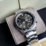 Buy Shop Michael Kors Layton Chronograph Green Dial Silver Steel Strap Watch For Men - MK8912 USA Online