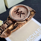Buy Shop Michael Kors Sofie Quartz Rose Gold Dial Rose Gold Steel Strap Watch For Women - MK4335 USA Online