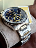 Buy Shop Michael Kors Brecken Chronograph Blue Dial Two Tone Steel Strap Watch For Men - MK8437 USA Online