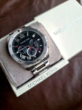 Buy Shop Michael Kors Brecken Chronograph Quartz Black Dial Silver Steel Strap Watch For Men - MK8438 USA Online
