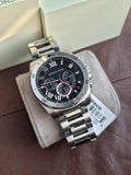 Buy Shop Michael Kors Brecken Chronograph Quartz Black Dial Silver Steel Strap Watch For Men - MK8438 USA Online