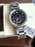 Buy Shop Michael Kors Brecken Chronograph Quartz Black Dial Silver Steel Strap Watch For Men - MK8438 USA Online