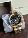 Buy Shop Michael Kors Brecken Chronograph Quartz Black Dial Gold Steel Strap Watch For Men - MK8481 USA Online