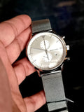 Buy Shop Emporio Armani Classic Chronograph Quartz Silver Dial Silver Mesh Bracelet Watch For Men - AR0390 USA Online