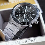 Buy Shop Michael Kors Layton Chronograph Green Dial Silver Steel Strap Watch For Men - MK8912 USA Online